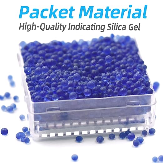 Silica Gel Canister, 45 Gram 10 Packs Hard Plastic Silica Gel Desiccant Canister (Blue to Pink), Reusable Gun Safe Dehumidifier Moisture Absorber with Nonwoven Zip Lock Storage Bags - Image 5