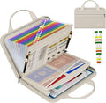Waterproof Fireproof Accordion File Organizer with 13 Pocket Expanding File Folder for Letter A4 Files (Colorful, Pockets, Beige with Handle) by Tamfile