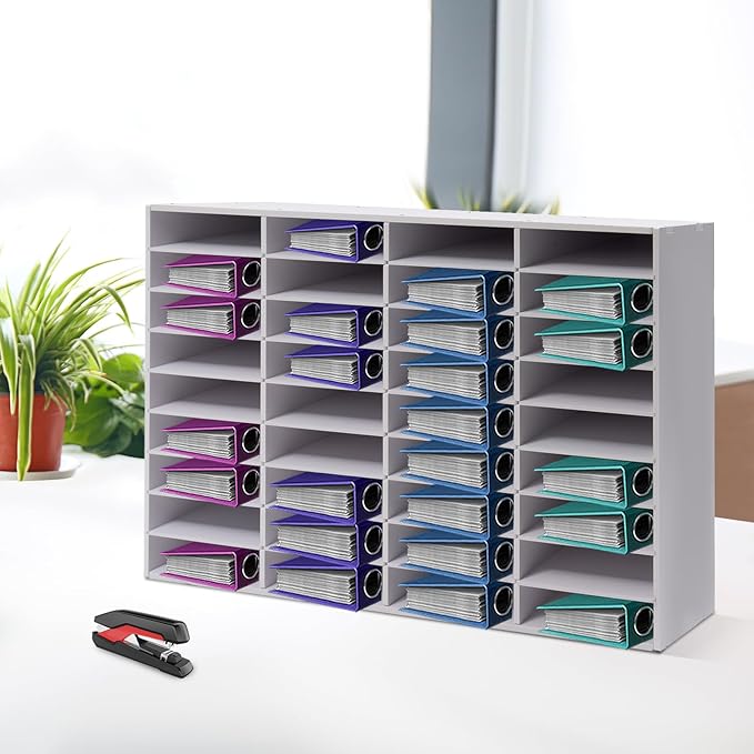 Literature Organizers 24/36Slots Mail Sorter Compartment Files Rack File Cabinet Mail Organizer Office Mailbox Storage Files Manuals Books for Office Company (BGQHQN2MWDFKH - 36 Slots - White) - Image 9