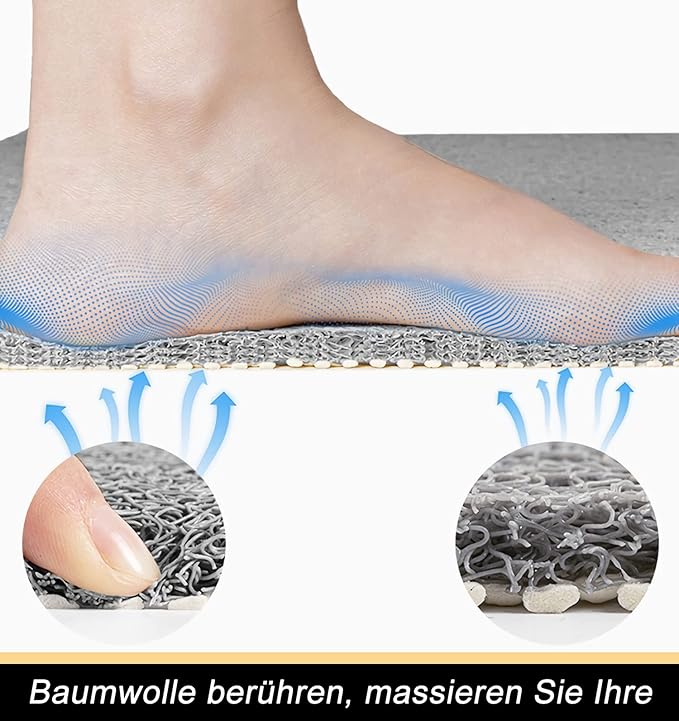 Non-Slip Shower Mat Bathtub Mat with Drain Soft on Feet PVC Loofah Shower for Bathroom Wet Area Quick Drying No Suction Cup Comfort Shower Rugs Bathroom Accessories (32”×32”) - Image 2