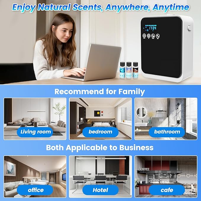 Waterless Essential Oil Diffuser,Hotel Aromatherapy Scent Diffuser with Smart APP & Touch Screen,1500 sq.ft Coverage,250ml Tank|Large Room Oil Diffusers for Home & Hotel Collection,Women‘s Day Gift - Image 7