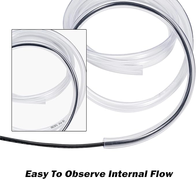 DAVCO 5/8" ID - 100 ft Clear Vinyl Tubing, Low Pressure Flexible PVC Tube, Heavy Duty UV Chemical Resistant Lightweight Plastic Vinyl Hose, BPA Free and Non Toxic, with 2 Stainless Clamps - Image 7