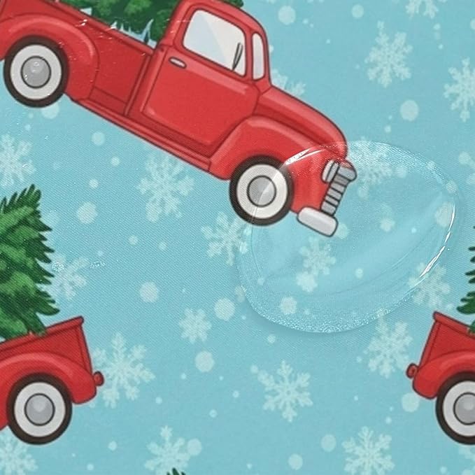Car Christmas Tree Blue Shower Curtain Liner 72×72 inch for Bathroom Curtain Anti Mold Shower Curtain with Hooks Shower Accessories - Image 4