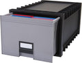 Storex Plastic Archive Storage Box, Letter/Legal Size, 24-Inch Drawer, Black (61106A01C) by Storex