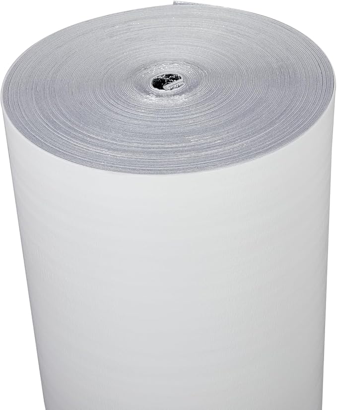 SmartSHIELD -1.5mm 48" x200ft Reflective Insulation roll 800 Sq. Ft., Foam Core Radiant Barrier, Thermal Insulation Shield - Commercial Grade Foil - White / Foil - Image 3