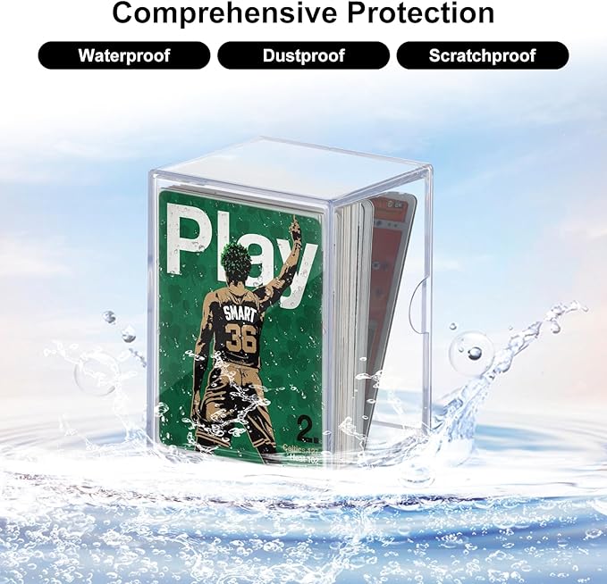 10-Pack 100-Count Deck-Case Card-Box - 2 Piece Trading Card Storage Box, Trading Deck Boxes, Clear Case Collection Storage Box for Gaming, Sports, Playing - Image 5