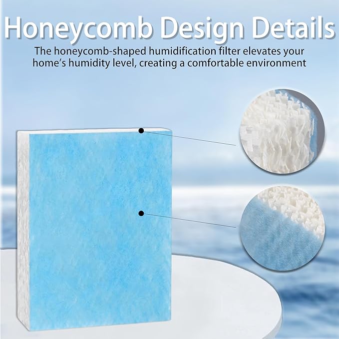 4 Pack HFT600 Humidifier Wick Filter T | Compatible with Honeywell HEV615 & HEV620 Series Humidifiers | Replacement Part HFT600PF1 HFT600pdq - Blue Layer Upgraded - Image 4
