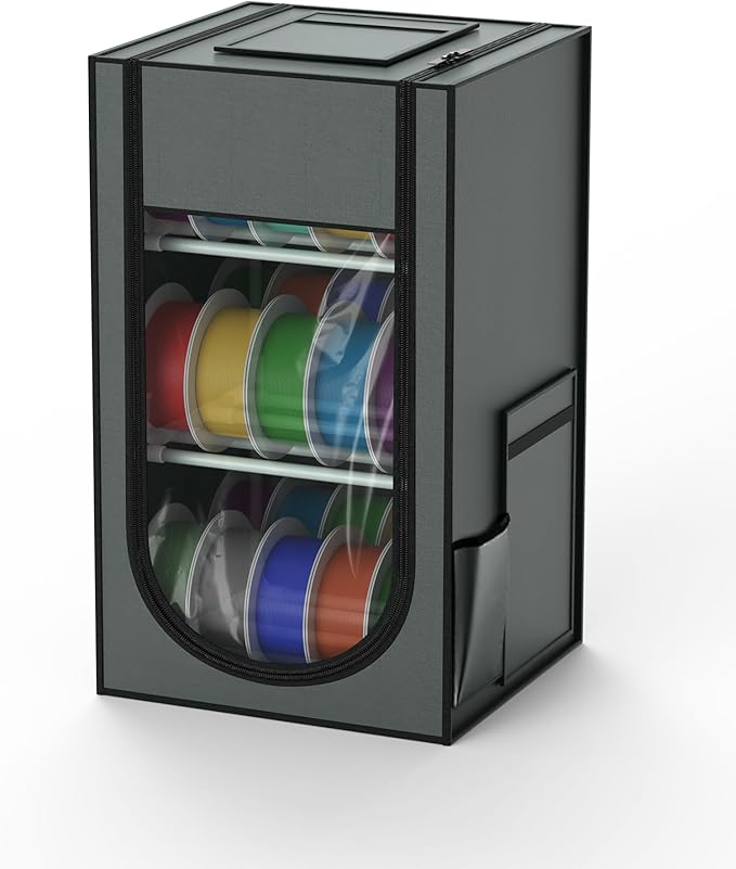 3D Printer Filament Storage Box, 30-Roll 3D Printer Filament Storage, Hard Fiber and Oxford Cloth Material, Water-Proof and dust-Proof for PLA/PETG/ABS/TPU/UV Resin and More by ADRICY