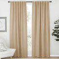 NICETOWN Window Treatment Blackout Window Blinds - (Biscotti Beige Color) 52x72 Inch, 1 Pair, Back Tab/Rod Pocket Blackout Draperies for Bedroom by NICETOWN