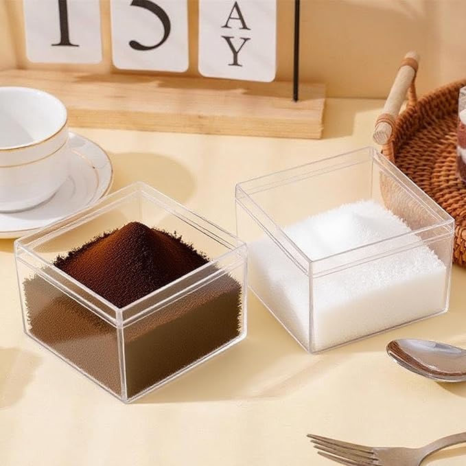 KissYou Small Acrylic Box Clear Boxes with Lid Acrylic Square Cube for Display Jewelry Storage Contanier Party Decorative Box - Image 6