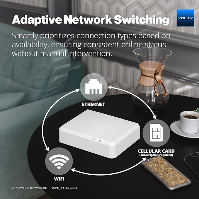 YoLink Smart Home Kit: 4G LTE Cellular Hub & Water Sensor 4-Pack, No Internet Required with a Subscription, SMS, Email & Push Notifications, LoRa Up to 1/4 Mile Range, Alexa, IFTTT, Home Assistant - Image 7