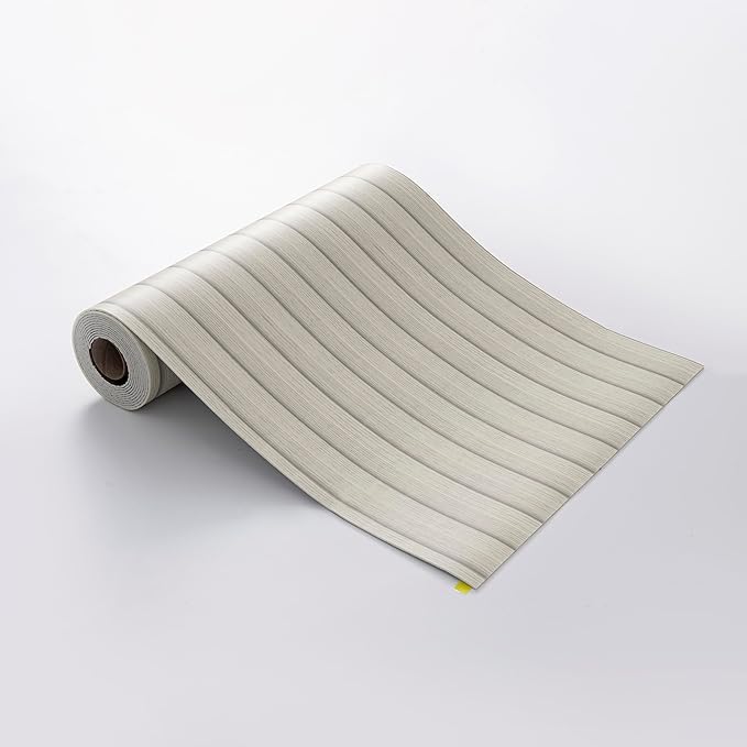 Peel and Stick PVC Slat Wall Panels, Wood Grain Self-Adhesive Soundproof Moisture-Resistant Paneling, 3D Faux Wood Panels for Bedroom Bathroom Walls & Ceilings 118"x15.75"(Off-White,13Sq.ft) - Image 7