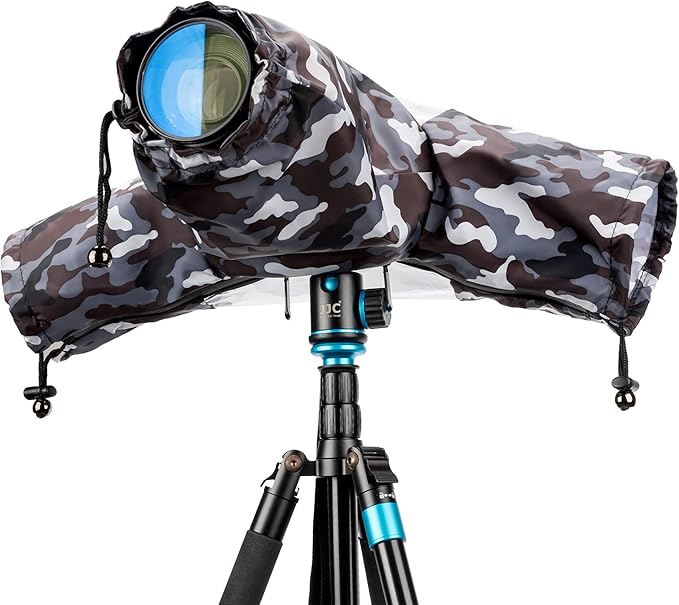 Camera Rain Cover Sleeve Gear Camo for Canon EOS R5 Mark II R10 R7 R6 R Rp Rebel T7 T8i T7i 90D 80D 4000D SL3 SX70 Nikon Z7II Z6II Z5 D780 D850 D7500 D5600 D3500 Coolpix P1100 P1000 P950 by Kiorafoto