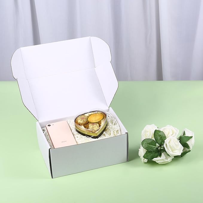 Small Shipping Boxes 8x6x4 Inch (25 Pack) - Sturdy White Corrugated Cardboard Boxes for Small Business, Ecommerce, Mailing & Packaging | Recyclable Gift & Storage Boxes - Image 3