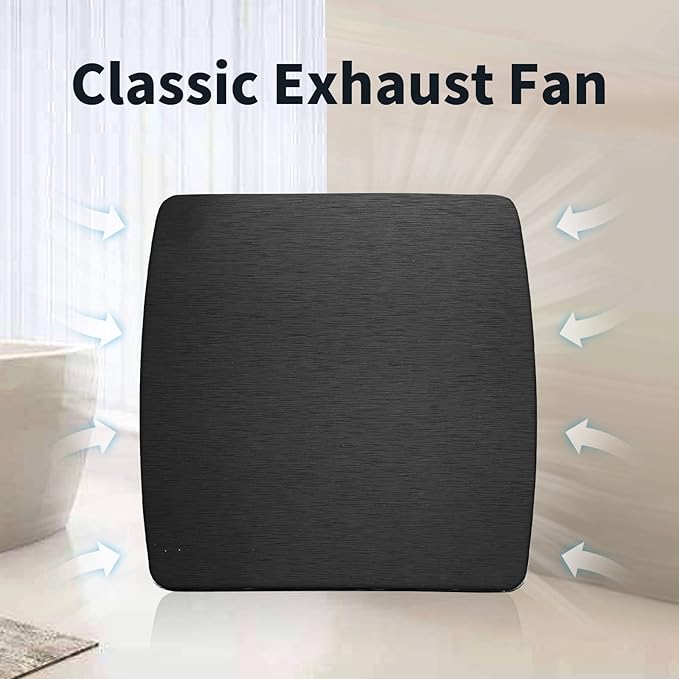 Zeyzer Black Bathroom Fan 110 CFM 1.0 Sone 5.9" Duct Square Ceiling or Wall Mount Ventilation Exhaust Fan for Bathroom/Corridor/Office/Laundry Room/SHop - Image 6