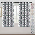 H.VERSAILTEX Blackout Curtains 63 inch Length 2 Panels Set Thermal Curtains & Drapes Window Treatment Noise Reducing Geometric Modern Grommet Living Room Curtains for Bedroom - Hunter Green and Gray by HVERSAILTEX