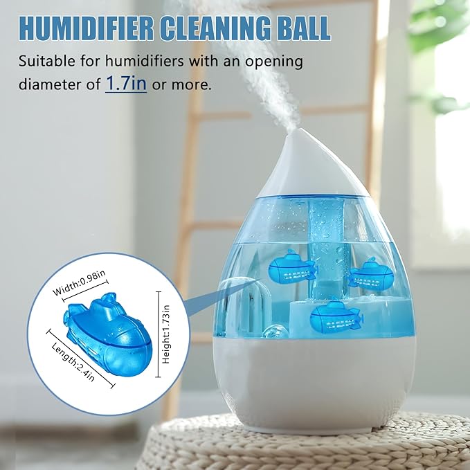 Humidifier Cleaner Fish 9Pcs,Demineralization Cleaning Ball for All Humidifiers & Fish Tank,Humidifier Cleaning Fish,Purifie Water,Prevents Hard Water Build Up,Eliminates White Dust Odours - Image 2
