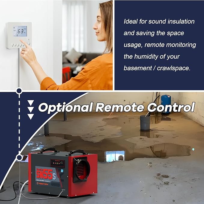 Abestorm Crawl Space Dehumidifier 120Pint Commercial Basement, Industrial Under House Dehumidifier with Drain Hose, Auto Defrosting, ETL - Image 3
