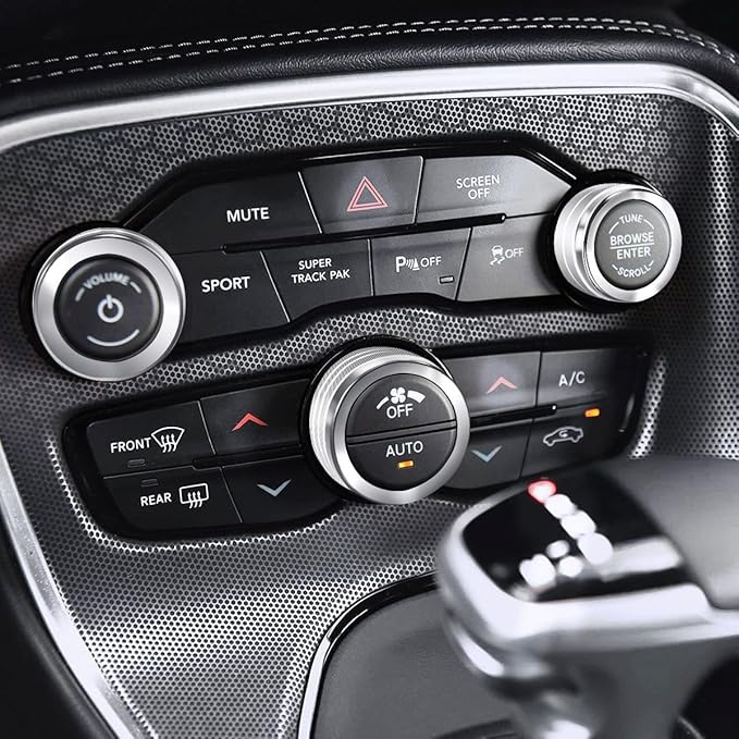 Auprite Climate Control Knob Covers for Challenger Accessories 2015-2023 2024, for Dodge Charger 2015-2023 2024, for Dodge Chrysler 300/300s 2015-2024,3Pcs Kit (Silver) - Image 7