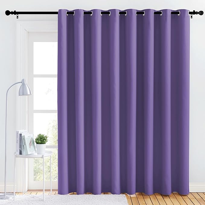 NICETOWN Bedroom Blackout Curtain Panel - (120 inches by 108 inch, Lilac Purple, 1 PC) Energy Saving Thermal Insulated Grommet Blackout Drapery for Patio, Room Divider Curtain by NICETOWN