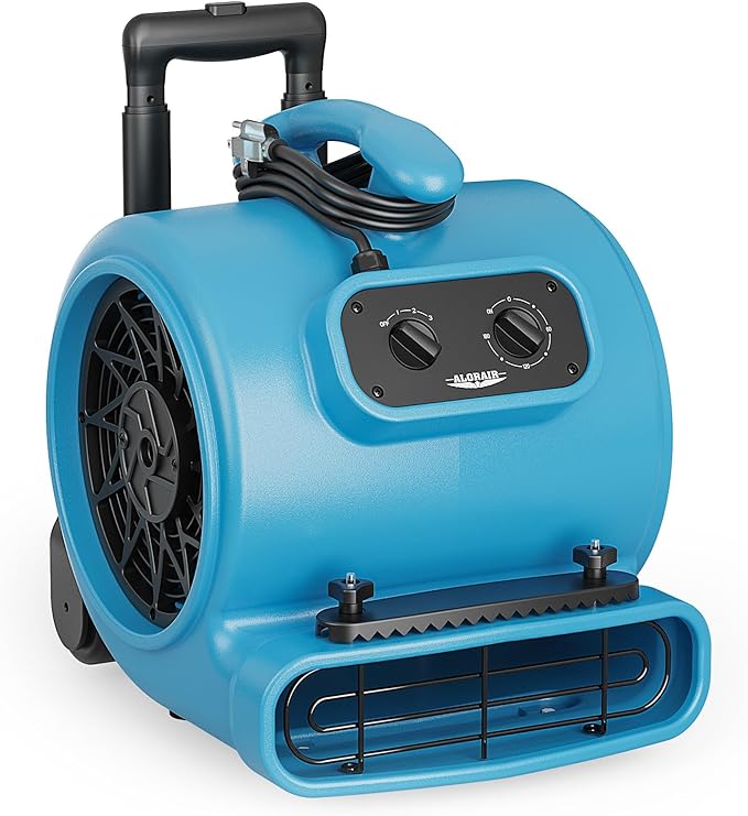 ALORAIR 3000 CFM Air Mover Blower Fan for Industrial, Floor Drying Fan, Carpet Dryer - Timer, Handle Wheelkit, Carpet Buckles, Stackable, for Water Damage Restoration and Plumbing - GE3000HTC by ALORAIRSOLUTIONSINC0J0DC