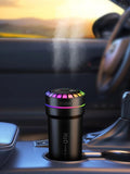 Mini Humidifier Car Diffuser Music Humidifier with Sound Sensor, Dynamic Colorful Light & Mist Adjustment, 300ml Capacity, Cool Mist, USB Powered. Perfect for Bedroom, Office & Car by Riecin