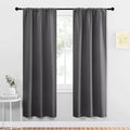 NICETOWN Grey Window Curtains for Bedroom - Home Decoration Thermal Insulated Rod Pocket Blackout Blinds & Drapes for Small Windows (Gray, 2 Panels, W34 x L72 -Inch) by NICETOWN