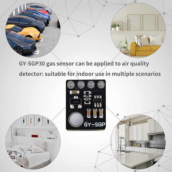 GY-SGP30 Gas Sensor, Air Quality Carbon Dioxide Formaldehyde Monitoring TVOC CO2 Gas Sensor Module, a Digital Multi-Pixel Gas Sensor for Indoor Air Quality Monitoring,co2 Sensor Arduino I2C - Image 6