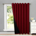 NICETOWN Thermal Insulated 100% Blackout Drape, Noise Reducing Performance Slider Curtain Panel with Black Lining, Full Light Blocking Patio Door Drapery (Burgundy Red, 1 PC, 100 inches x 84 inches) by NICETOWN