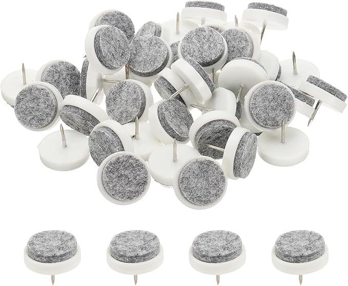 PATIKIL 28 mm Nail-on Felt Pads, 72 Pcs Round Felt Furniture Sliders Pads Heavy Duty Floor Protectors for Wooden Chair Sofa Cabinet Table Leg Feet Hardwood Floors, White by PATIKIL