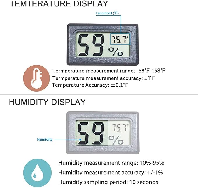 Goabroa Mini Hygrometer Thermometer Digital Indoor Humidity Gauge Monitor with Temperature Meter Sensor Fahrenheit (℉) - Image 6