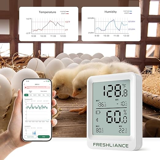 Freshliance Bluetooth Temperature Humidity Data Logger Recorder, Refrigerator Freezer Thermometer Hygrometer, Digital Remotely Temperature Humidity Monitor with APP Data Analysis, 6packs - Image 8