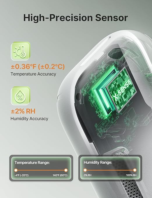 X-Sense 2.0 Indoor WiFi Hygrometer Thermometer, Hygrometer Indoor Humidity with App Control, Temperature Sensor for House, Gardening, Data Storage Export at No Charge, 3 Sensors & 1 Base Station - Image 2