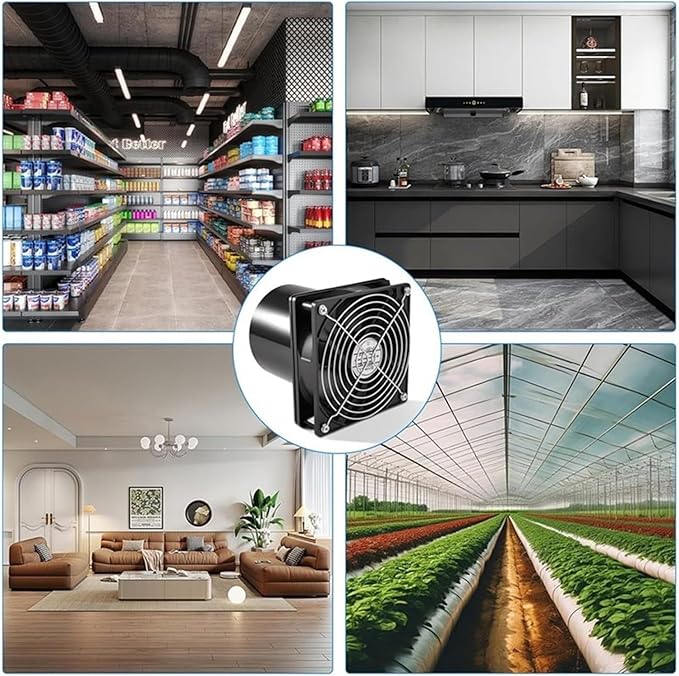 Exhaust Fan, For Bathroom, Toilet, Kitchen, Greenhouse 12V 100Mm Extractor Fan, 3000 RPM Pipe With Speed Control for Greenhouse, Basement - Image 4