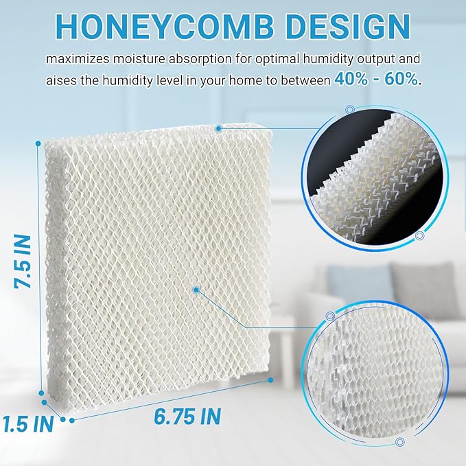 Lemige 6 Pack Humidifier Wicking HFT600 Filters T Compatible with Honeywell Tower Humidifier HEV615 HEV620, Compare to Part HFT600T HFT600PDQ - Image 5