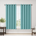 ChrisDowa Blackout Curtains 70 inches Wide for Bedroom - 2 Panels Set Extra Wide Grommet Thermal Insulated Room Darkening Curtains for Living Room (Aqua, 70 x 63 Inch) by ChrisDowa