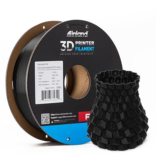 INLAND Micro Center PLA+ 3D Printing Filament 1.75mm - PLA Pro Dimensional Accuracy +/- 0.03 mm - 1kg Cardboard Spool (2.2 lbs) (2 Pack Black & Silver, 1.75mm) - Image 6