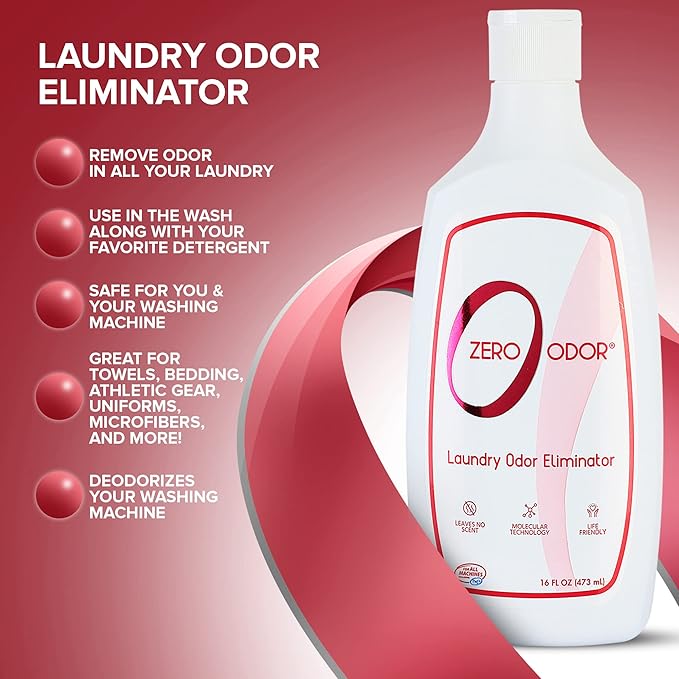 Zero Odor – Laundry Odor Eliminator - Permanently Eliminate laundry Odor – Patented Molecular Technology Best For Clothes, Towels & Linens, Shoes, Bags, Etc. - rinse and refresh Again, 16oz (3-Pack) - Image 5