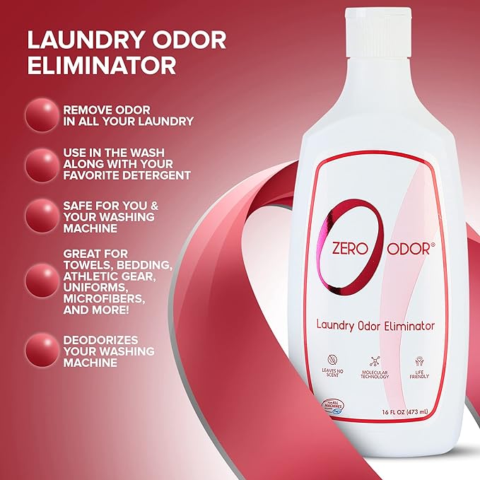Zero Odor – Laundry Odor Eliminator - Permanently Eliminate laundry Odor – Patented Molecular Technology Best For Clothes, Towels & Linens, Shoes, Bags, Etc. - rinse and refresh Again, 16oz - Image 2