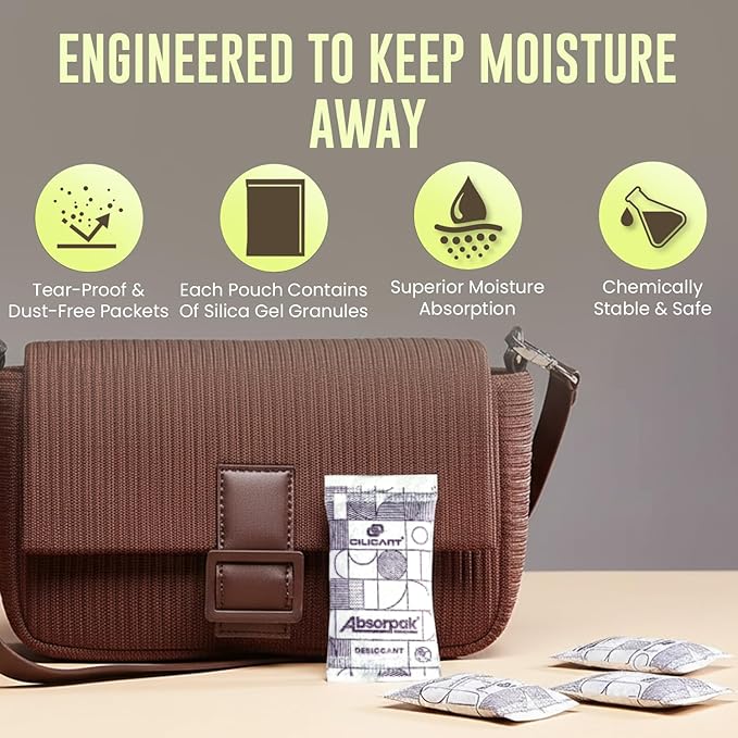 CILICAnt Absorpak Desiccant Pouches - 200 pcs Pack, Moisture Absorbers for Shoes, Jewelry, Clothes or Electronics, Ideal for Households, Food Pantries, Dried Food, Pet food, for Moisture, Medium - Image 7