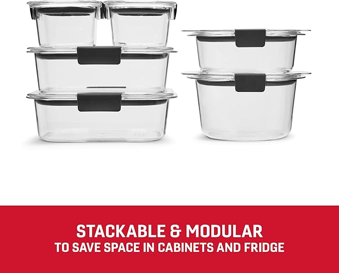 Rubbermaid Brilliance® Round and Rectangular Leak Proof Food Storage Containers, 12 Piece Set - Image 4