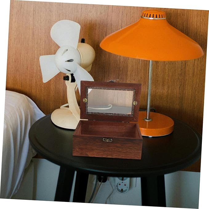 Vintage Begonia Flower Glass Top Wooden Storage Box Multifunctional Jewelry Organizer with Metal Clasp Decorative Keepsake Case for Dried Fruits Cosmetics and Documents - Image 6