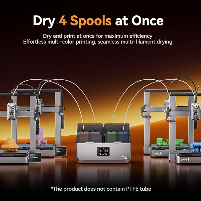 Creality Filament Dryer Box,Space PI X4 Dry Box 4 Spool,200W PTC 3D Printer Dehydrator,360° Uniform Drying,Upto 85℃,Dual Chamber,Auto Silent,Desiccant Refresh,Active Dehumidifier for PLA,PETG,ABS,PA - Image 3