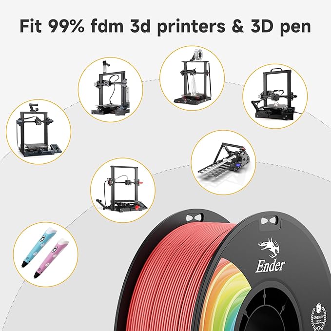 Official Creality PLA Filament Pro Red, 1.75mm 3D Printer Filament, Ender PLA + (Plus) Printing Filament, 1kg Spool (2.2lbs), Dimensional Accuracy ±0.02mm. Fit Most FDM Printers - Image 5