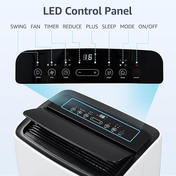 12,000 BTU Portable AC Units for Rooms, 3-In-1 Portable Air Conditioner Up to 550 Sq.Ft(Approx.) | Remote, LED Display, 24H Timer | Includes Window Kit & Extendable Hose, White-3031 - Image 3
