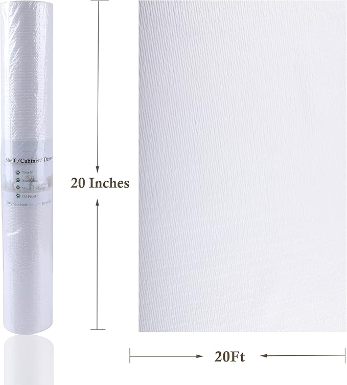 Shelf Liner for Kitchen Cabinets 20 Inch Wide X 20 Ft Non-Adhesive Drawer Liner Waterproof Oil-Proof Shelf Paper Non-Slip Strong Grip Cabinet Mat for Drawers, Refrigerator, Pantry, Bedroom, Cupboard - Image 7