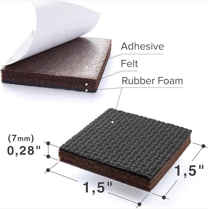 Non Slip Furniture Pads 8 pcs 1 1/2" X-Protector - Premium Furniture Grippers! Self-Adhesive Rubber Feet Furniture Feet - Ideal Non Skid Furniture Pad Floor Protectors - Keep Furniture in Place! - Image 3