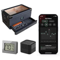 CASE ELEGANCE Military Glass Top Humidor with Thick Cedar, Includes Klaro Valet BLE Digital Hygrometer + WiFi Bridge for Remote Monitoring Humidity & Temperature, iOS & Android App - Black by CASEELEGANCE