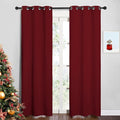 NICETOWN Christmas Burgundy Bedroom Curtains Blackout Draperies, Christmas Decorations Thermal Insulated Solid Grommet Top Blackout Drapes for Cafe (One Pair, 34 x 84-inch) by NICETOWN