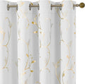 BUHUA Blackout Curtains 72 Inches Length,Thermal Curtain for Bedroom 2 Panels Set,Room Darkening Curtains with Shinny Wave Vine,52W×72L Greyish White by BUHUA